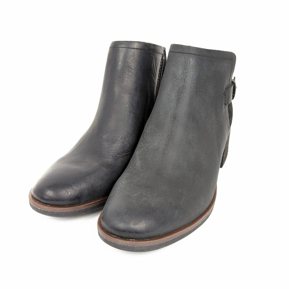 Kork Ease Sonya Booties 7.5 Black Leather Ankle Zip Comfort Casual Classic - Picture 2 of 9